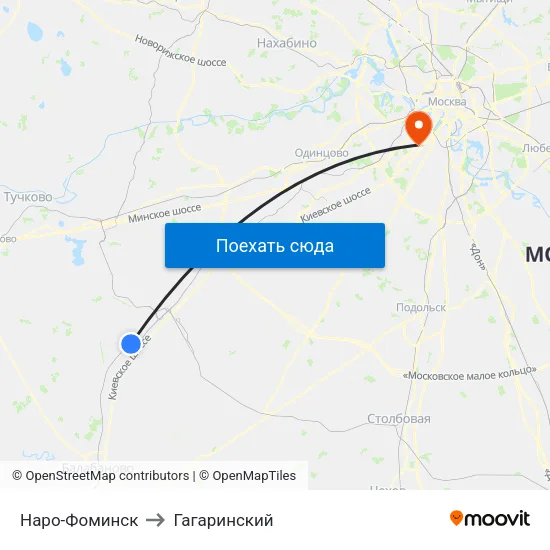 Наро-Фоминск to Гагаринский map