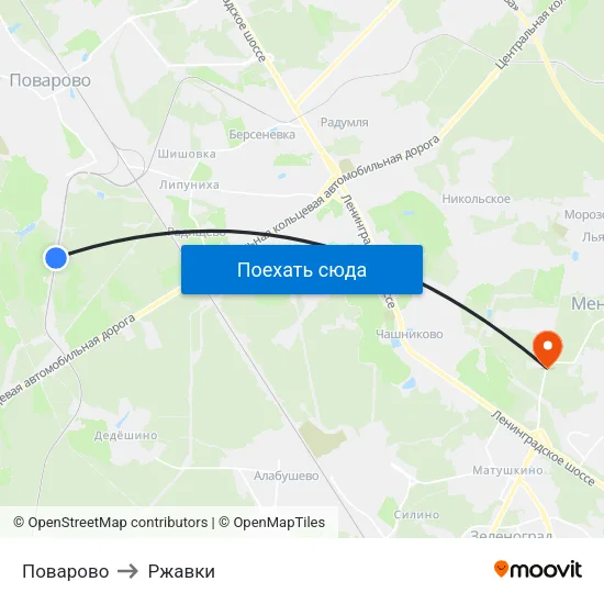 Поварово to Ржавки map