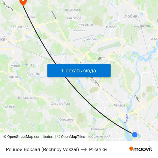 Речной Вокзал (Rechnoy Vokzal) to Ржавки map