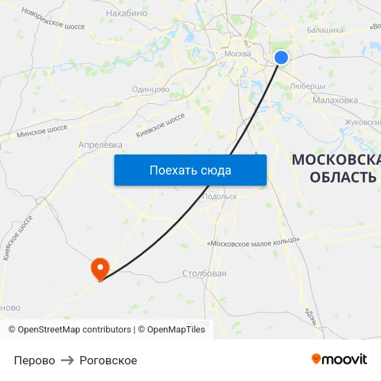Перово to Роговское map