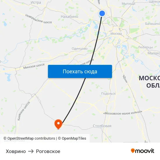 Ховрино to Роговское map