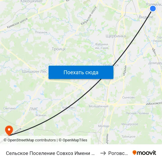 Сельское Поселение Совхоз Имени Ленина to Роговское map