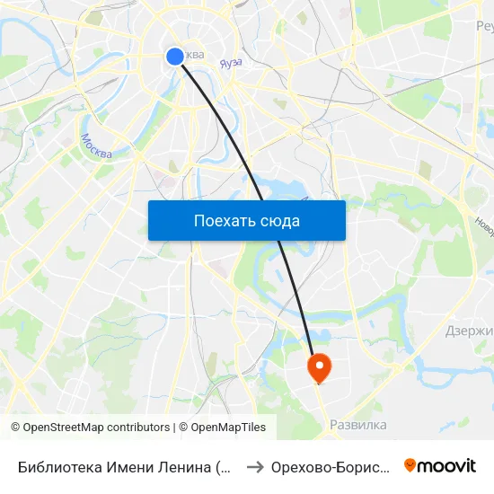 Библиотека Имени Ленина (Biblioteka Imeni Lenina) to Орехово-Борисово Северное map