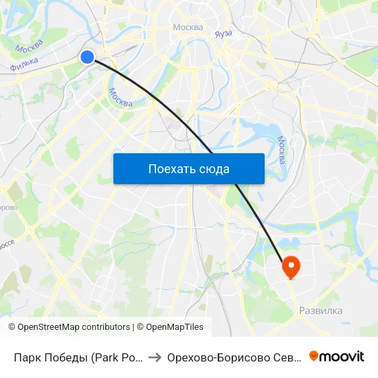 Парк Победы (Park Pobedy) to Орехово-Борисово Северное map