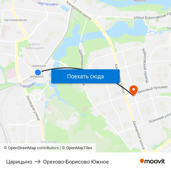 Царицыно to Орехово-Борисово Южное map