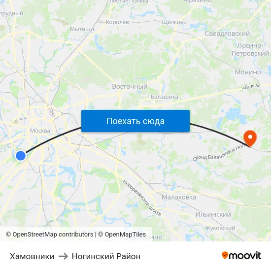 Хамовники to Ногинский Район map