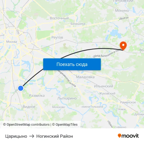 Царицыно to Ногинский Район map