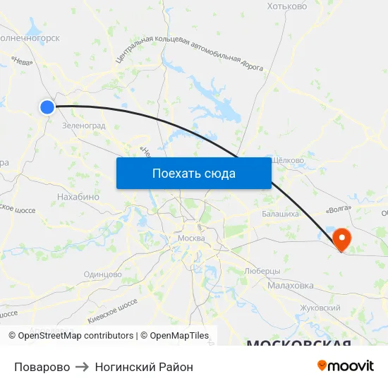 Поварово to Ногинский Район map