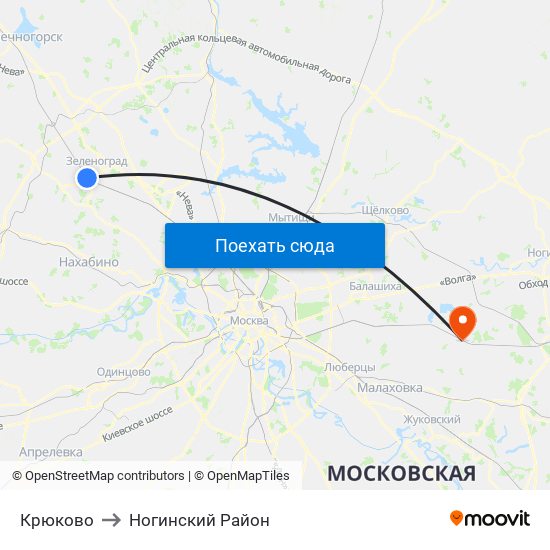 Крюково to Ногинский Район map