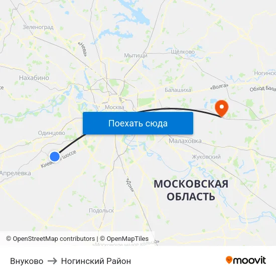 Внуково to Ногинский Район map