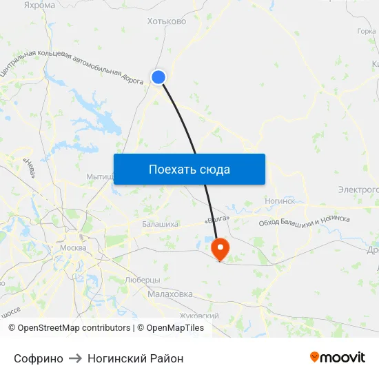 Софрино to Ногинский Район map