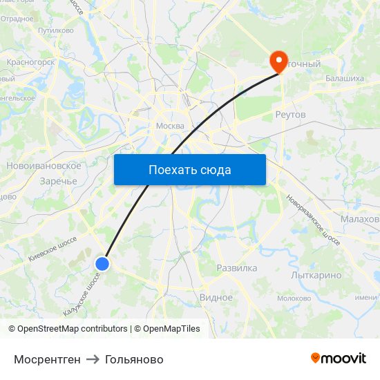 Мосрентген to Гольяново map