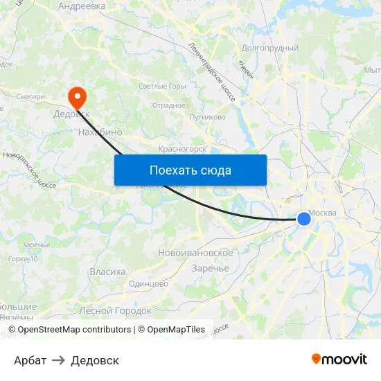 Арбат to Дедовск map