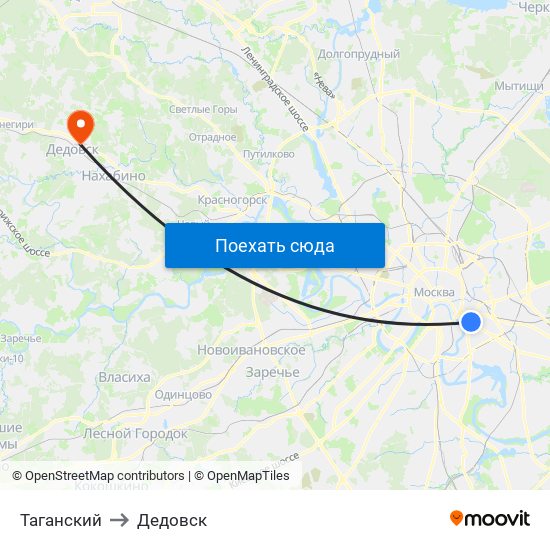 Таганский to Дедовск map