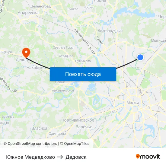Южное Медведково to Дедовск map