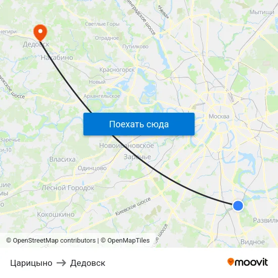 Царицыно to Дедовск map