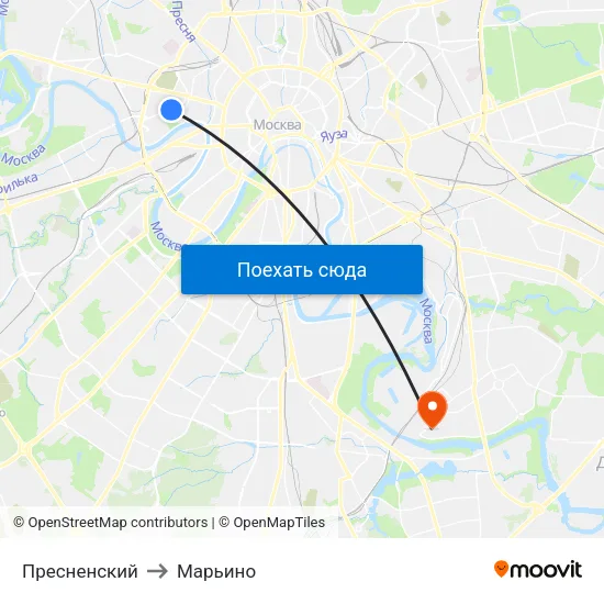 Пресненский to Марьино map