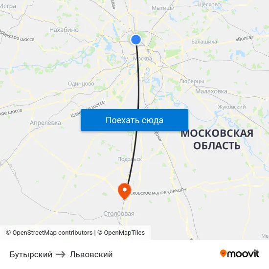 Бутырский to Львовский map