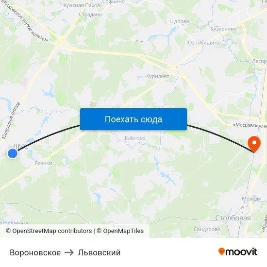 Вороновское to Львовский map