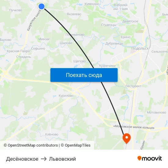Десёновское to Львовский map