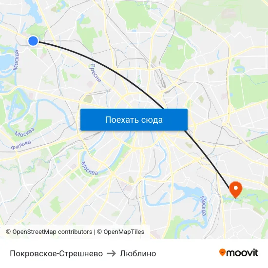 Покровское-Стрешнево to Люблино map