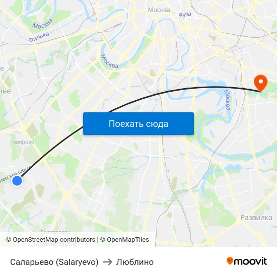Саларьево (Salaryevo) to Люблино map