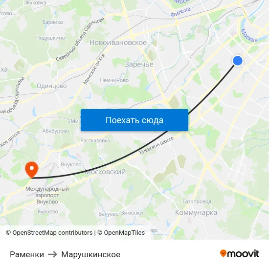 Раменки to Марушкинское map