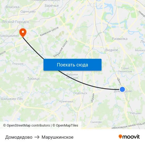 Домодедово to Марушкинское map