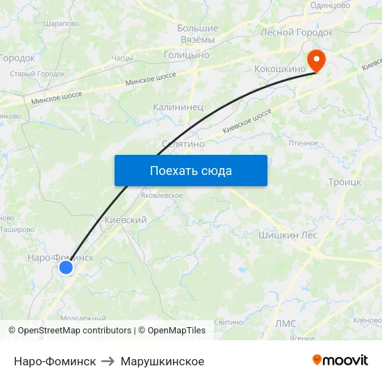 Наро-Фоминск to Марушкинское map
