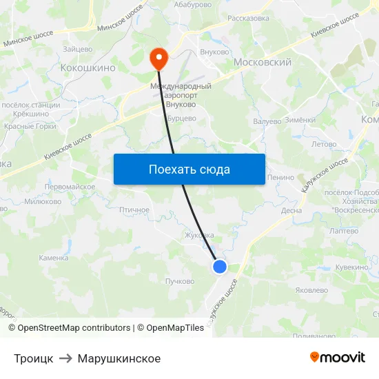 Троицк to Марушкинское map