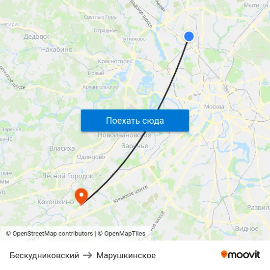 Бескудниковский to Марушкинское map