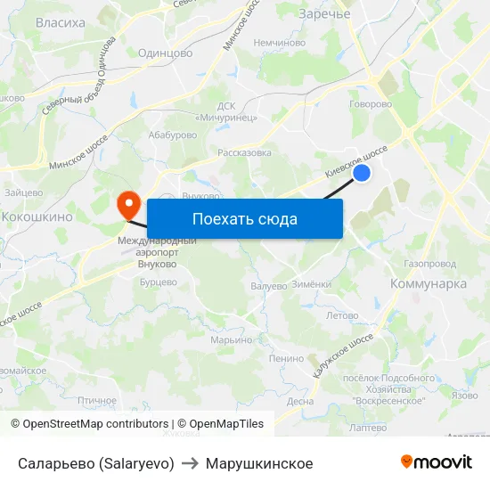 Саларьево (Salaryevo) to Марушкинское map