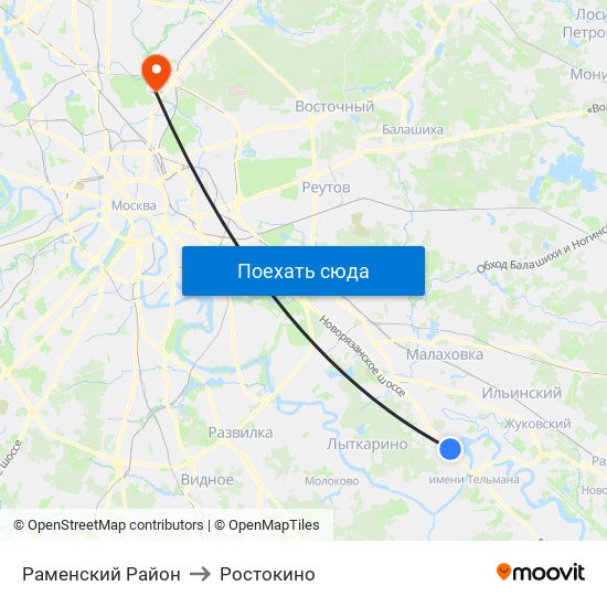 Раменский Район to Ростокино map