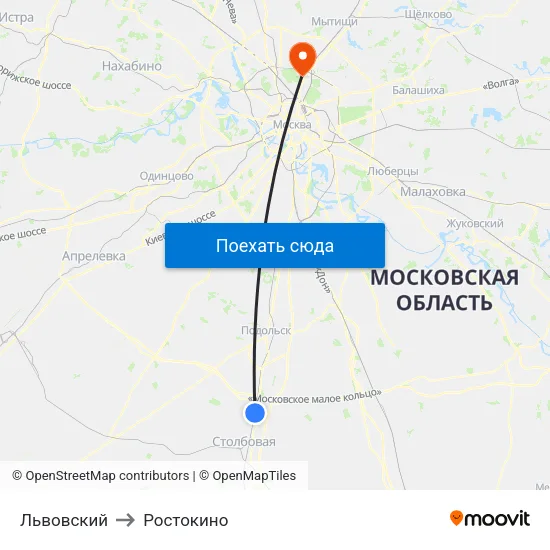 Львовский to Ростокино map