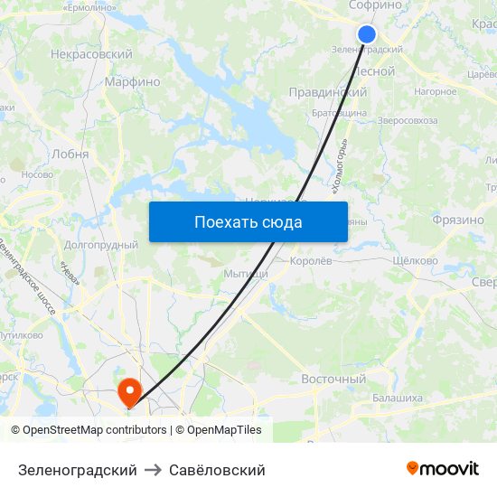 Зеленоградский to Савёловский map