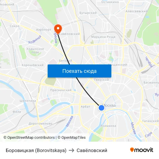 Боровицкая (Borovitskaya) to Савёловский map