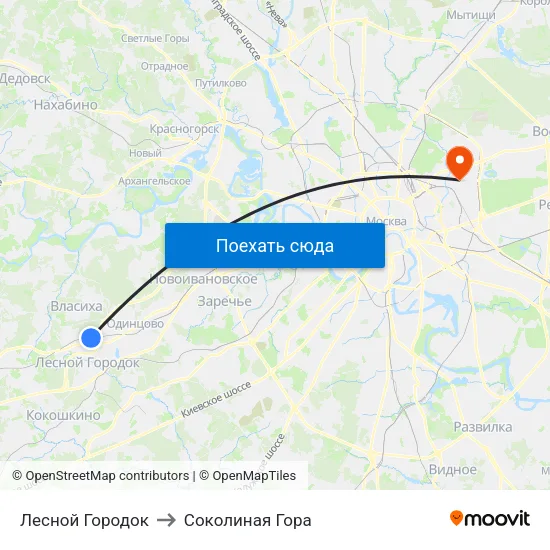 Лесной Городок to Соколиная Гора map