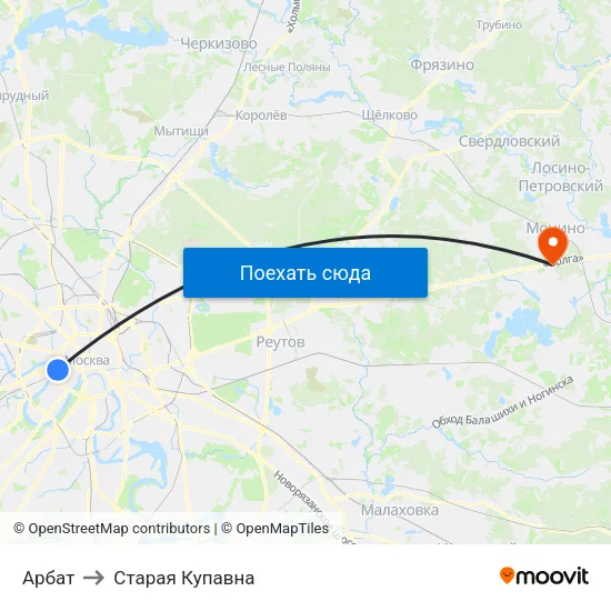 Арбат to Старая Купавна map