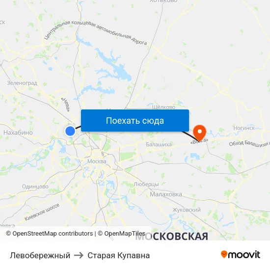 Левобережный to Старая Купавна map