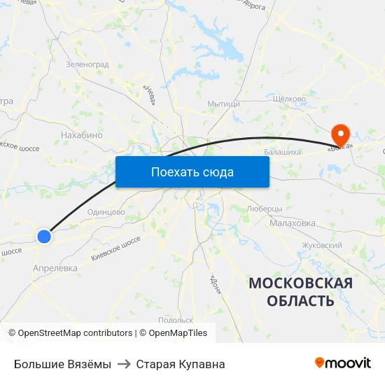 Большие Вязёмы to Старая Купавна map