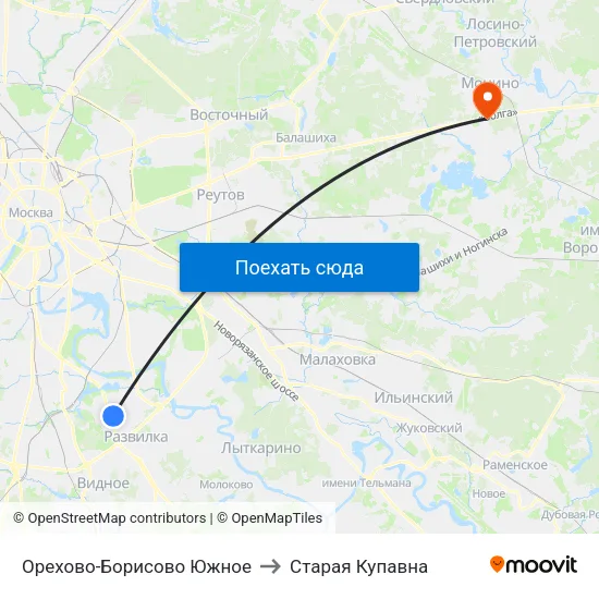 Орехово-Борисово Южное to Старая Купавна map