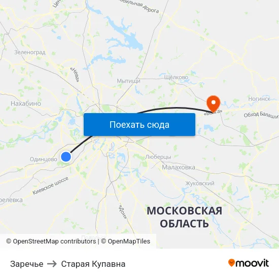 Заречье to Старая Купавна map