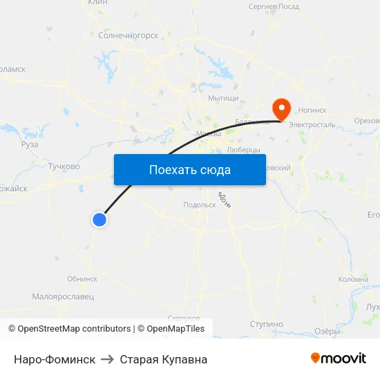 Наро-Фоминск to Старая Купавна map