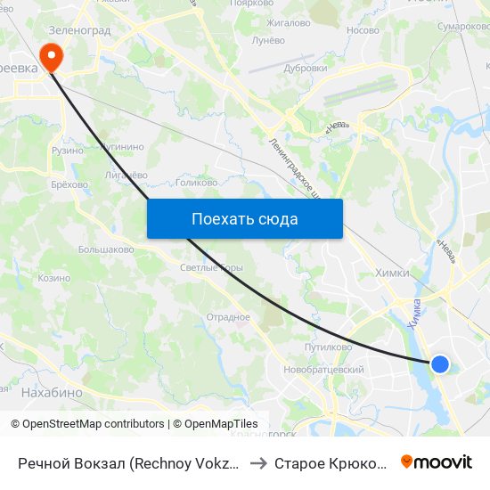 Речной Вокзал (Rechnoy Vokzal) to Старое Крюково map