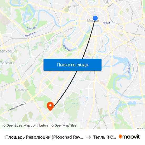 Площадь Революции (Ploschad Revolyutsii) to Тёплый Стан map