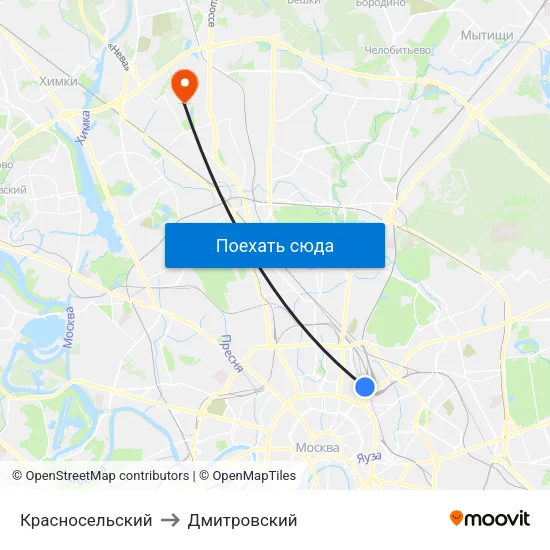 Красносельский to Дмитровский map