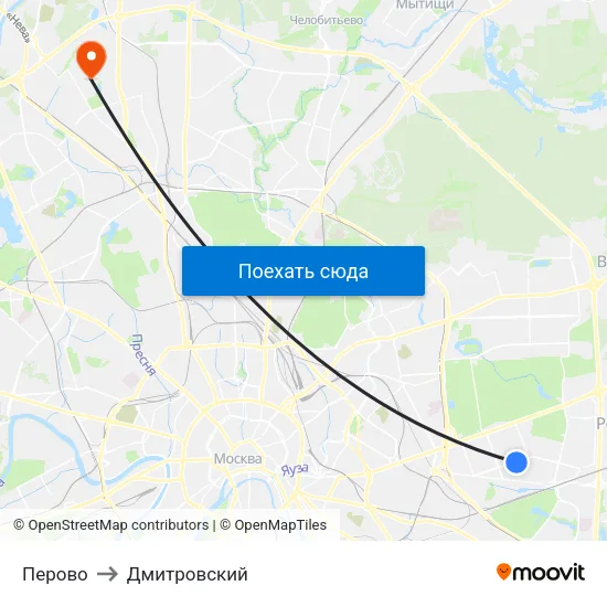 Перово to Дмитровский map