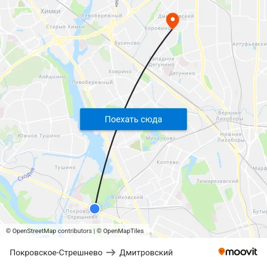 Покровское-Стрешнево to Дмитровский map