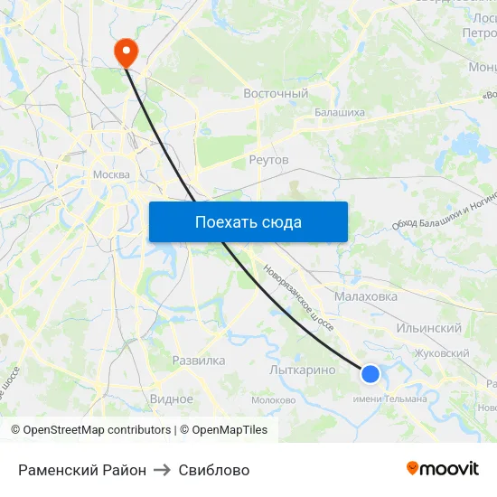 Раменский Район to Свиблово map