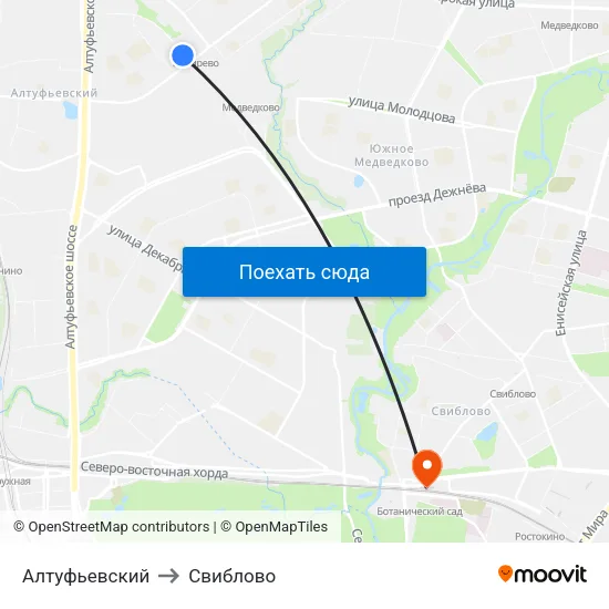 Алтуфьевский to Свиблово map